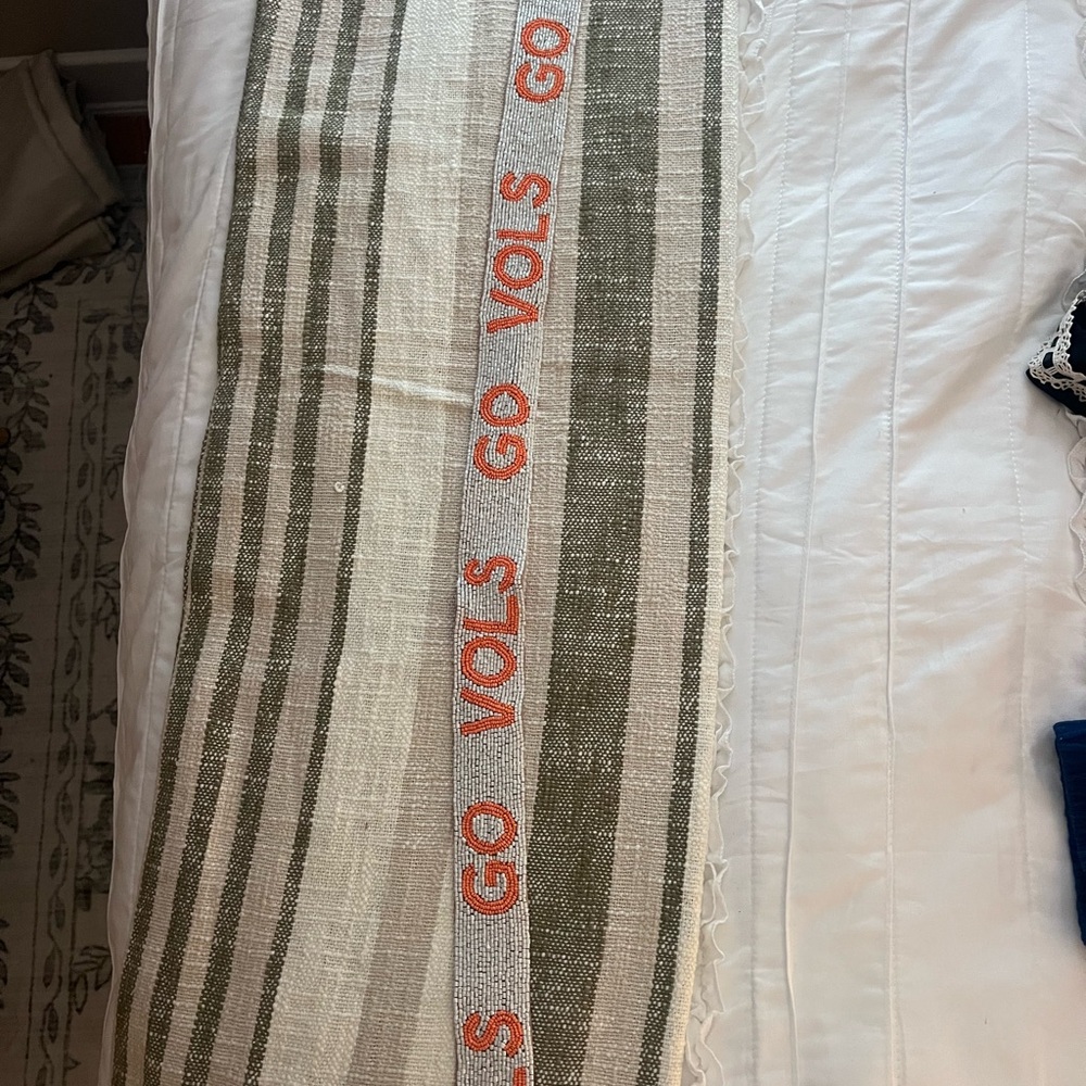 Striped Scarf with 'Go Vols' Text
